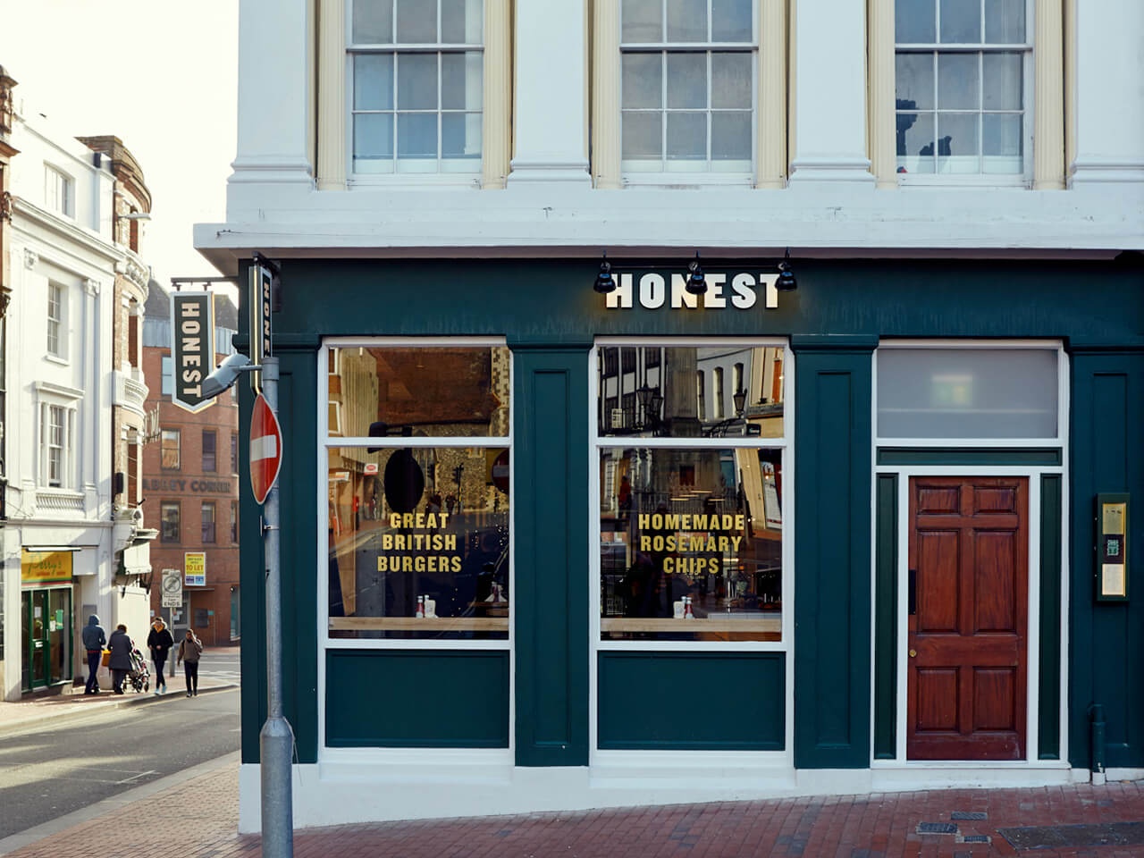 Exterior photograph of restaurant from Market Place