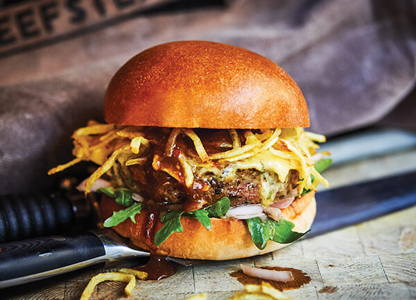 beef burger with Waterloo cheese