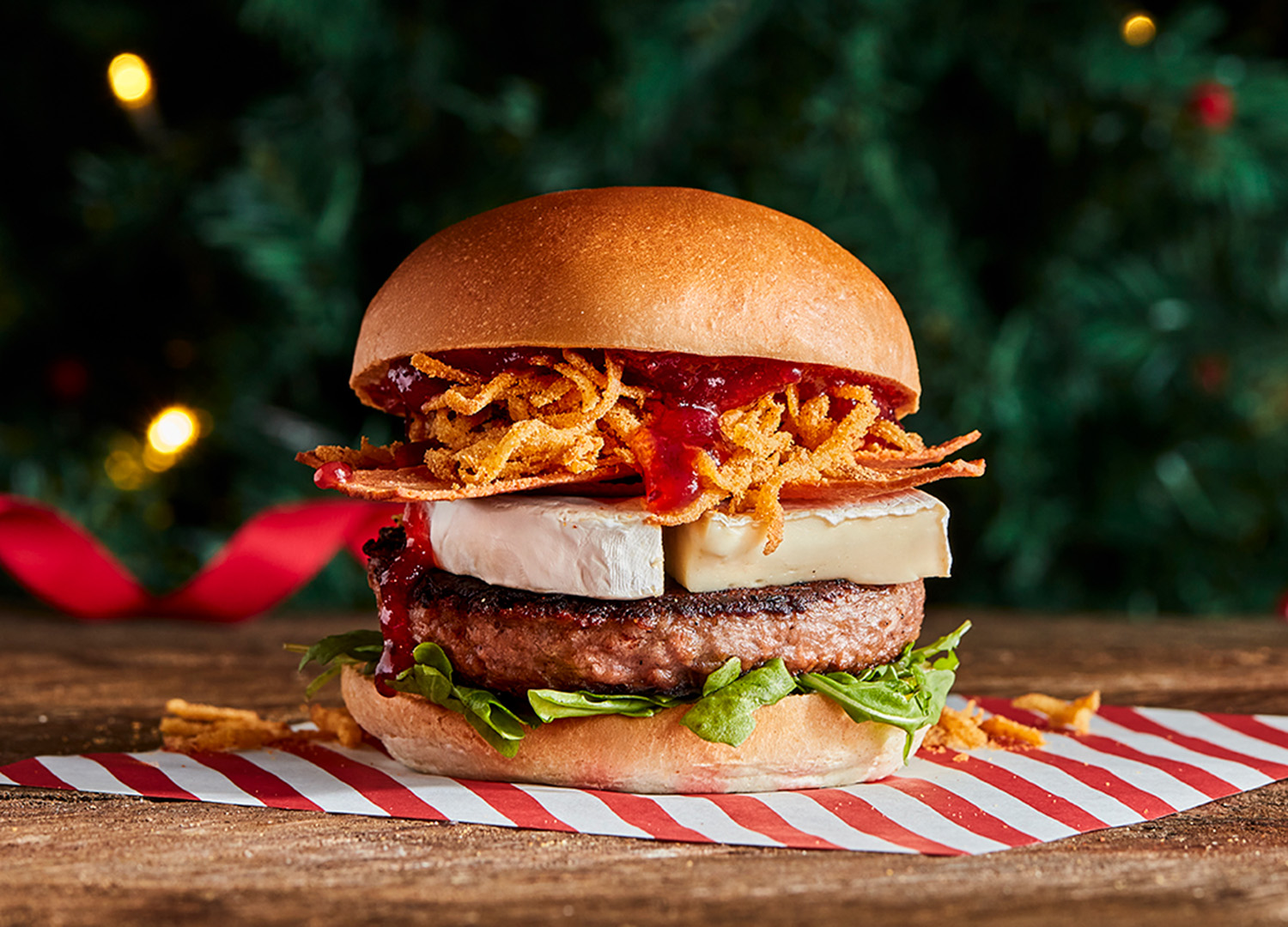 Camembert vegan christmas burger