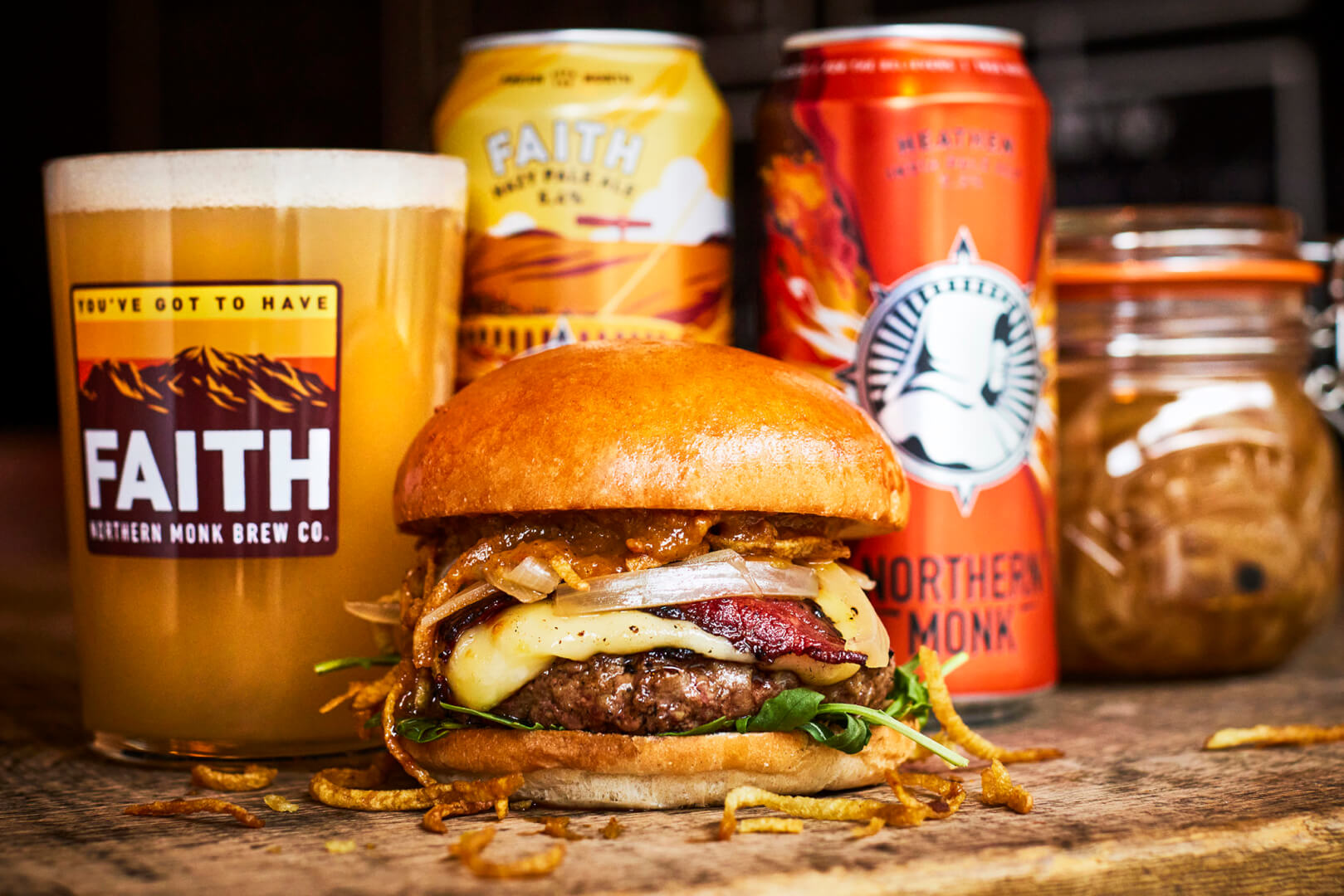 An exclusive Leeds burger using Northern Monk beers as ingredients