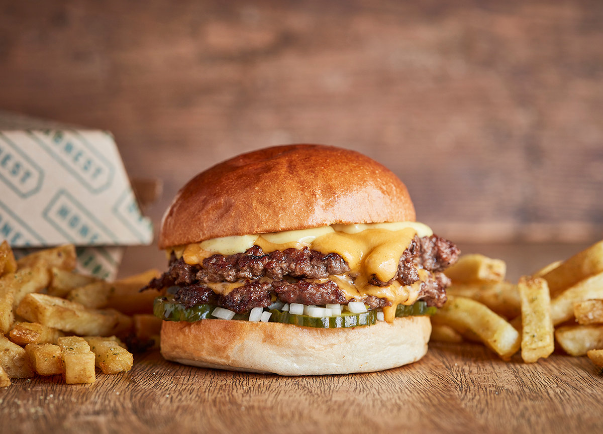 Smashed double cheeseburger