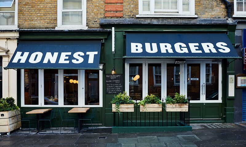 honest burgers facade