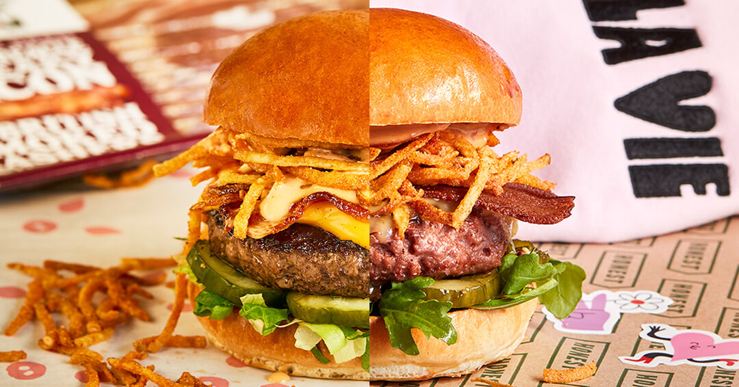 January special burgers - beef and vegan