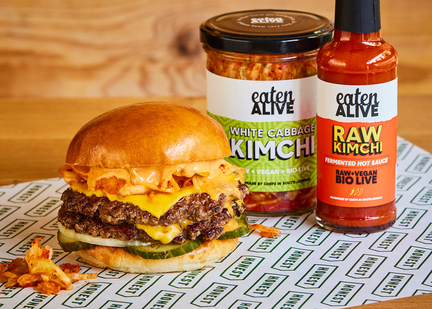 Kimchi smashed burger