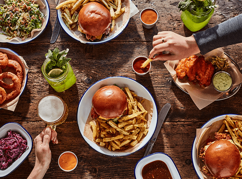 Honest meal on table
