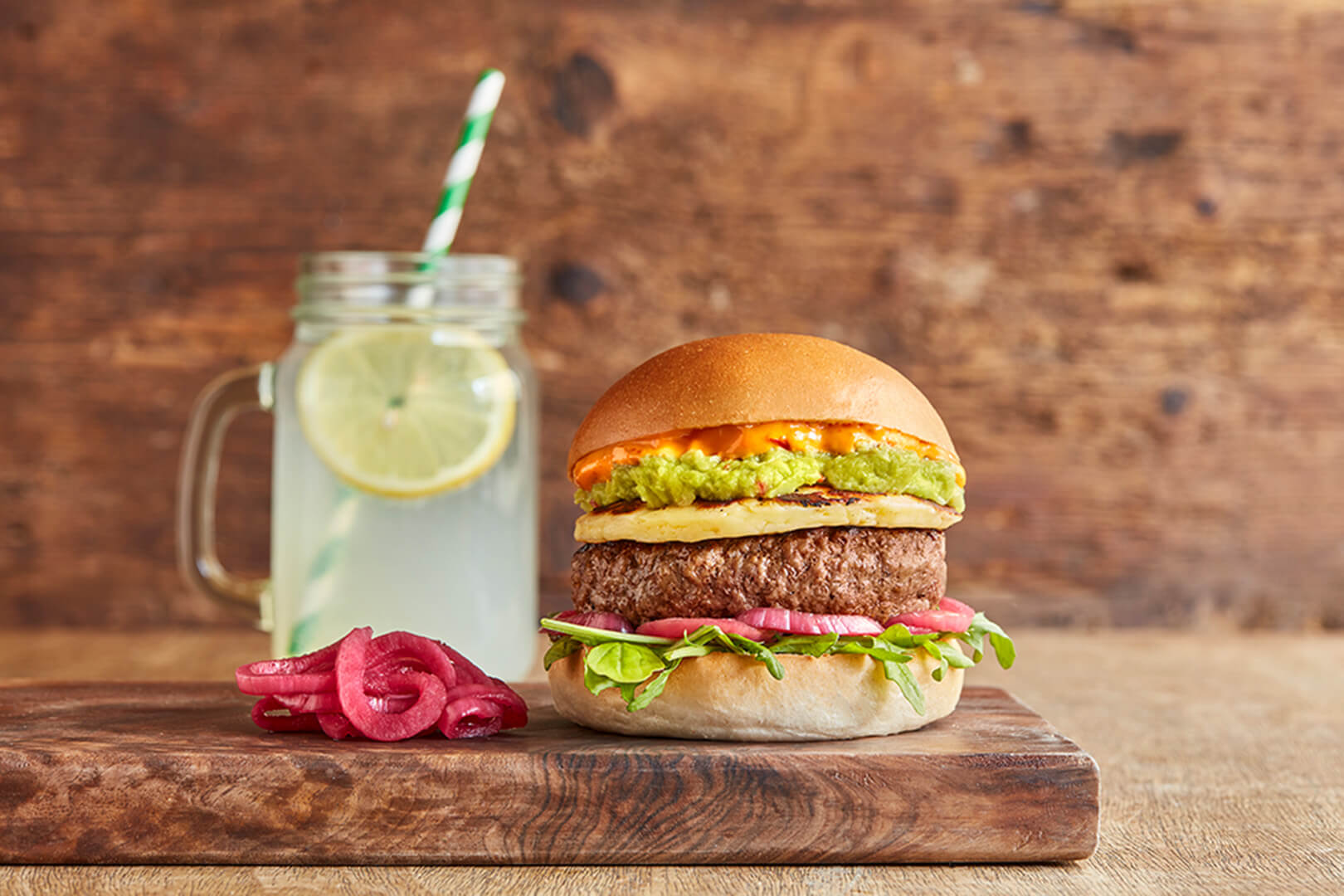beef halloumi burger at honest burgers