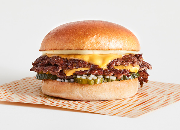 Medium cheese burger at Smash + grab
