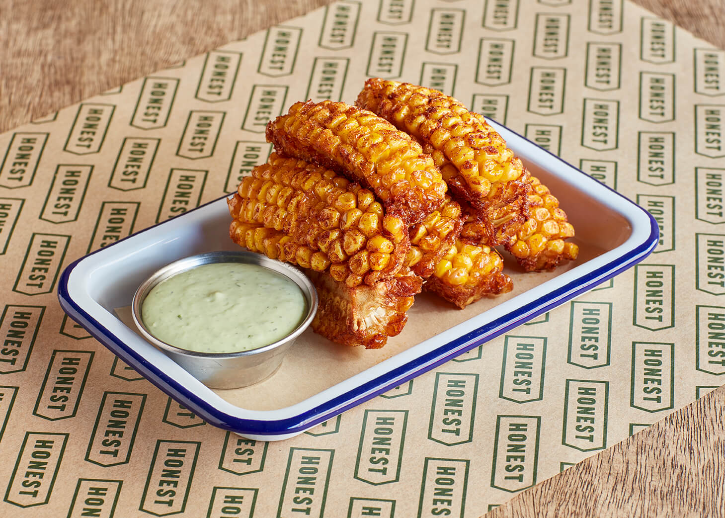 Cajun corn ribs with ranch mayo