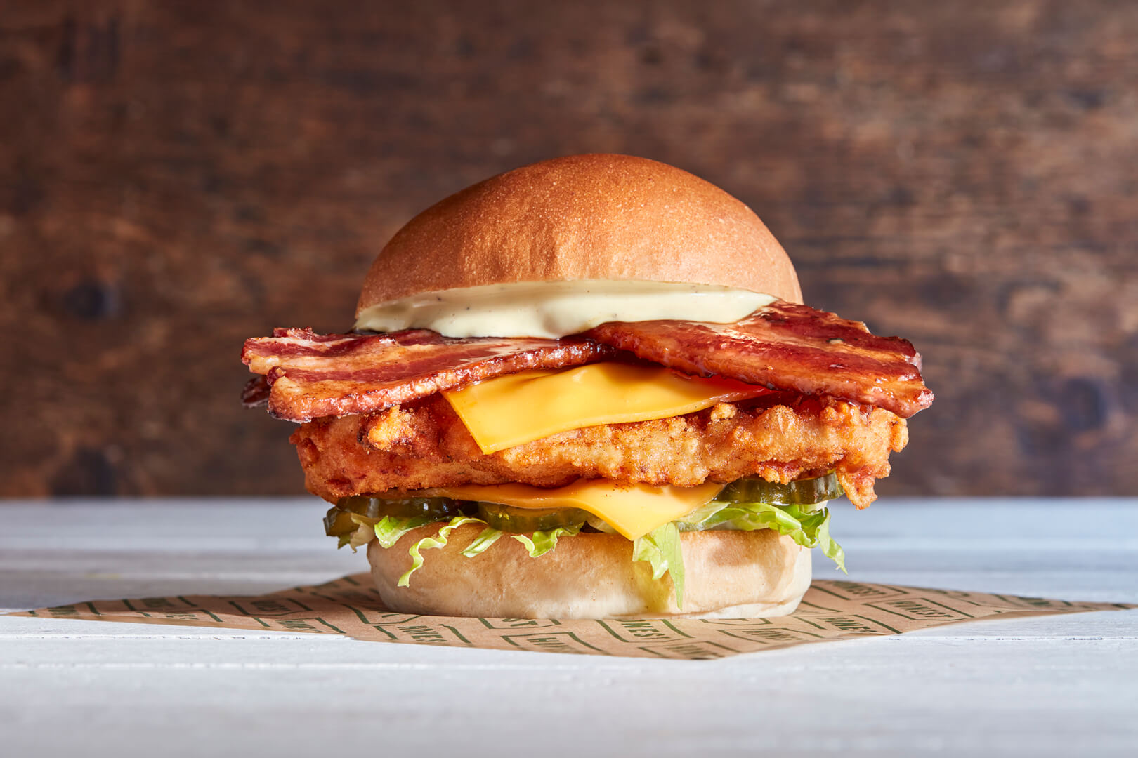 Big Bacon fried chicken burger