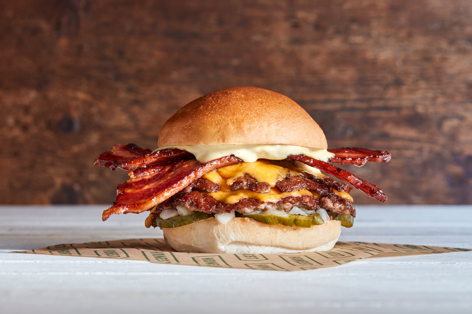 Big Bacon special burger with double smashed beef